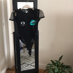 Pretty Little thing mesh sequins body suit